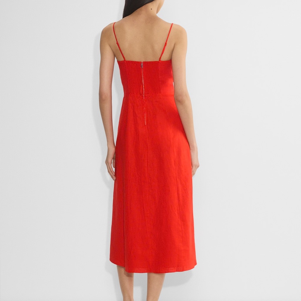 NWT Aritzia Barrafina Linen Dress in Poppy Red 10 - Picture 4 of 8